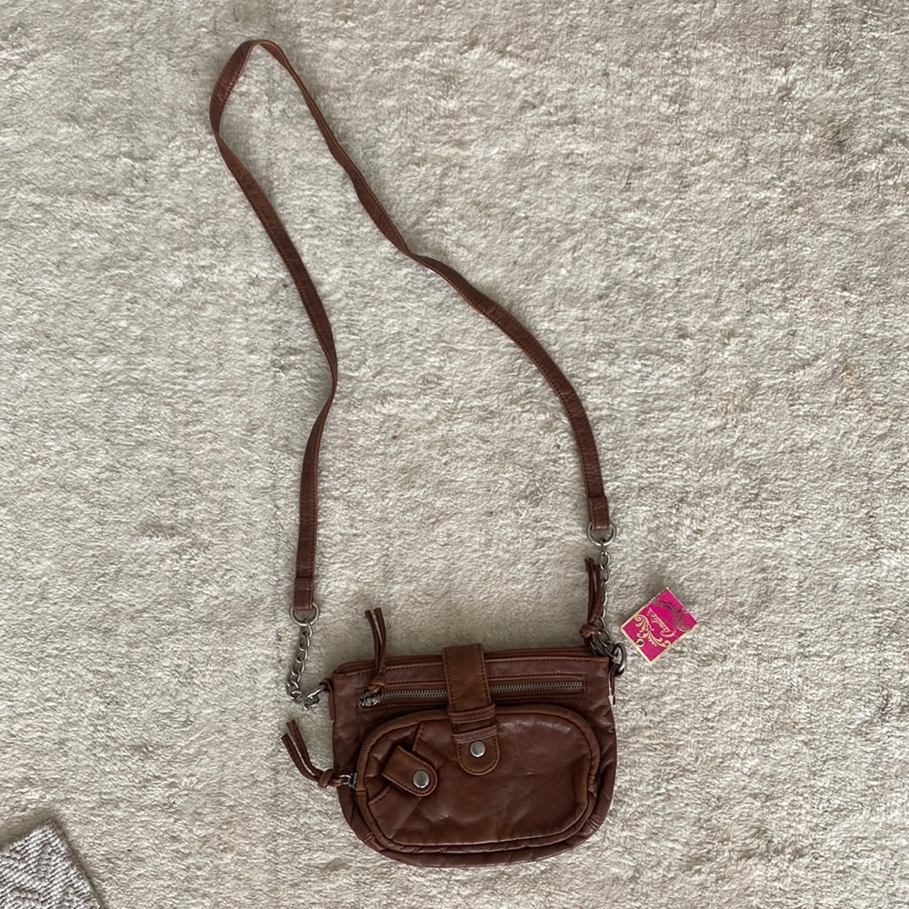 Candies Miranda Washed Cognac Crossbody